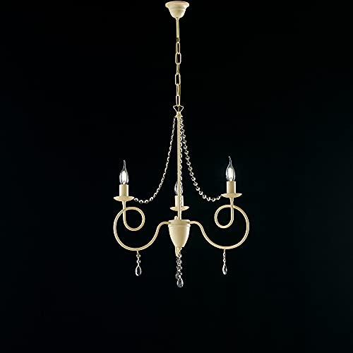 Lustre 3 lumières en cristal pour remplacer un éclairage de chambre terne et sans charme