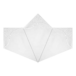 Pack van 3 dames/dames witte zakdoeken met vlinderkanten hoeken, 100% katoen, 29 x 29 cm