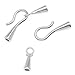 Silver Plated Cone Shaped Hook & Eye Cord Ends - Fits Up To 3.2mm Cord (4 Sets)