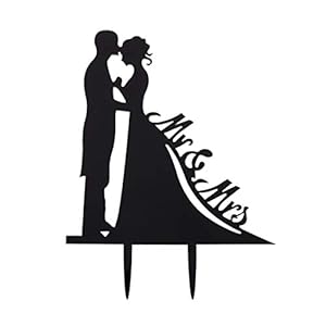 Sewroro Hochzeitstorte Toper Braut Und Bräutigam Hochzeit Silhouette Mr Und Frau Cake Topper Acryl Cake Topper für…