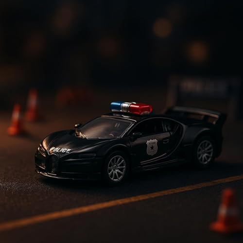 Image of Amisha Gift Gallery Diecast Police Toy Car for Kids | 1:36 Scale Model, Metal, Pull Back, Sports Car, Boys