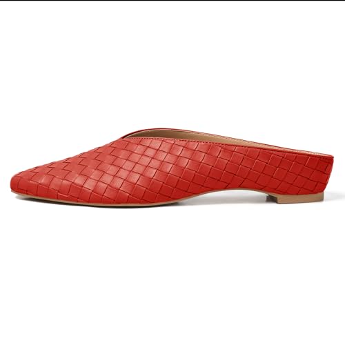 Image of Woven Mules for Women Slip on Comfortabke Metallic Slides Ladies Trendy Square Toe Hidden Wedge Mules