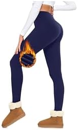 Thermo Leggings Damen Thermoleggings Winter Gefüttert Leggins Thermohose | Gefüttert Leggins Schwarz High Waist Fleece Winterleggings Lange Blickdichte Thermoleggins Warme Sportleg