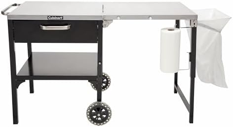 Cuisinart Prep ‘n Cook Outdoor Table and Grill Stand, Stainless S...
