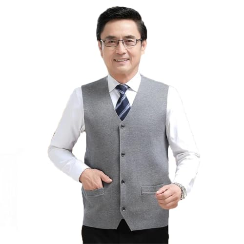 Men Thick Buttons Sweater Vest Buttons Cardigan Sleeveless Vest Knit Solid Color Tank Top2