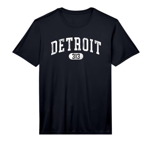 Detroit Michigan Area Code 313 Boys Girls Vintage Souvenir Performance T-Shirt