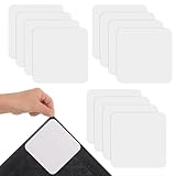 Antirutschmatte für Teppich, 12 Stück Teppich Antirutschunterlage 10x10cm, Weiße Antirutsch Pads mit Hafttechnologie, Waschbar und Wiederverwendbar