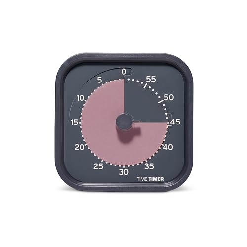 Time Timer MOD Home - Metallic Series - Individual Sized 60 Minute Visual Countdown Timer for ADHD, Adults, Students, and Pomodoro with Silent Operation (Metallic Storm)