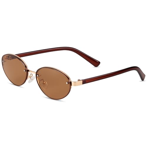 Retro Women's Sunglasses Fashion Oval Retro Frames Suitable for Driving Fashion Holiday Personalized Style