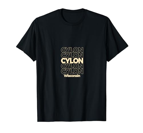 Vintage Cylon, Wisconsin Repeating Text T-Shirt