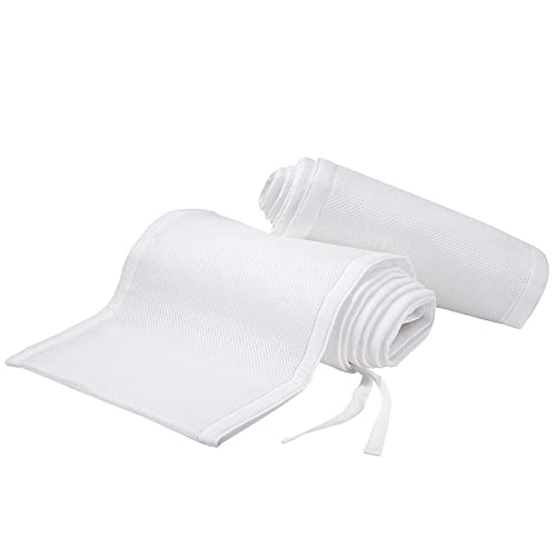 Bizcasa 2 Stück Bettumrandung Babybett,Babybett Umrandungen Breathable Netzgewebe Umrandungen,4-Seitiges Netzfutter für Kinderbetten-Verstellbar,Abnehmbar -340cmx30cm + 160cmx30cm