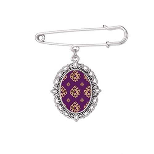 Broche royaume violet art illustration : fixez votre châle et robe taille M