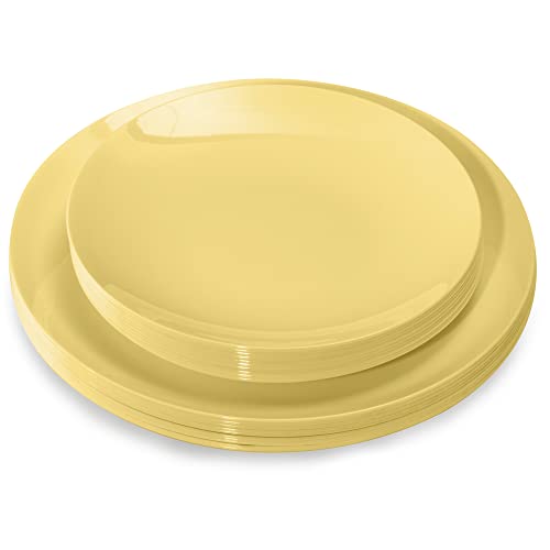 Trendables Light Yellow Disposable Plates Set 60 Pack Light Yellow Fancy Plastic Plates Wedding Plates Plastic Plates Disposable Fancy Plastic Plate Set For Party Plates Heavy Duty Plastic Plates #TOP5