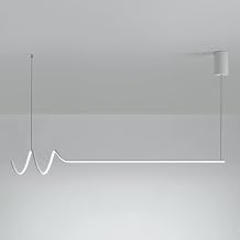 Adjustable 26W/30W Industrial LED Linear Pendant Light - Aluminum Channel & Acrylic Hanging Ceiling Fixture for Dining Room, Living Room, Bedroom, and Study Room B White Light, 90cm