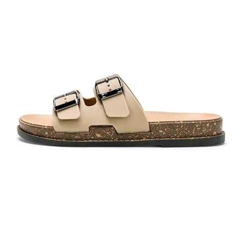 Sandals, Damen-Sommerpantoffeln, Verstellbar, Weiche Sohle, Flache Sandalen Slippers(7.5)4