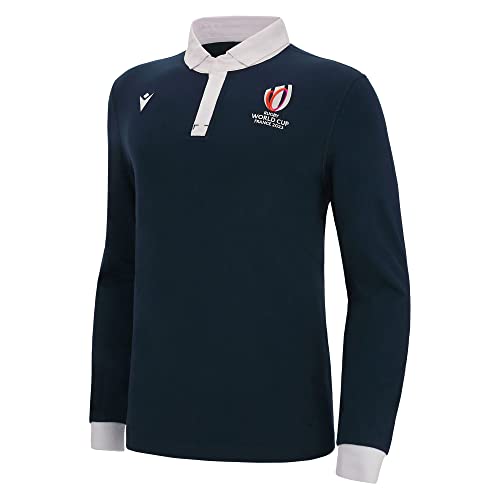 Polo rugby RWC 2023 adulte par Macron en bleu taille S