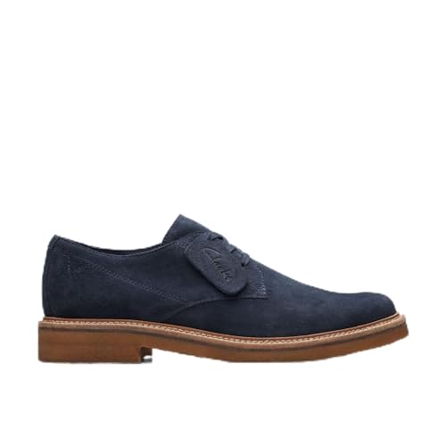 Image of Clarks Men's Clarkdale Derby Oxford, Navy Suede, 9.5