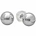 14k White Gold Ball 5mm Stud Earrings with Silicone covered Gold Pushbacks