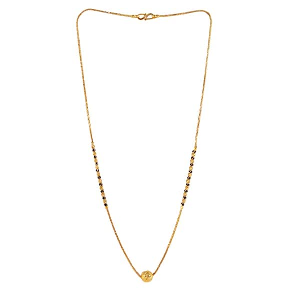 Soni Jewellery One Gram Gold Plated jewelry Mangalsutra tanmaniya pendant Yellow Necklace with Black Bead Chain for Women (B0C3MZ8DDJ) Amazon Price History, Amazon Price Tracker
