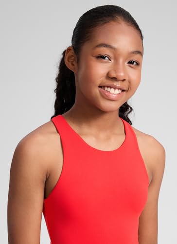 Image of CRZ YOGA Girls Butterluxe Double Lined Tank Top | Dance, Extremely Soft, Tight Fit, Waist Length, High Neck, Athletic, Sleeveless Shirts for Teen