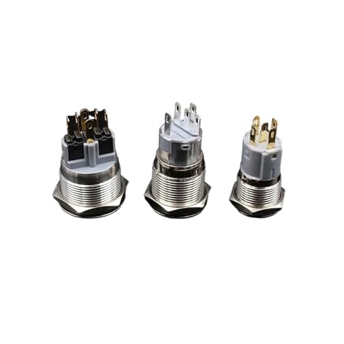 Interrupteur bouton métallique 16mm LED 12V vert étanche pour montage fixe - 4