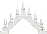 Fabricado en Alemania Rudolphs Schatzkiste Nexos Trading - Candelabro sueco (7 focos, 46,5 x 34 x 6 cm), color blanco