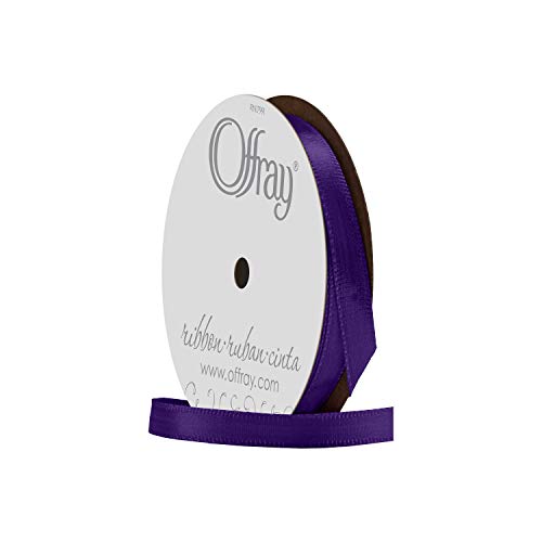 Image of Berwick Offray 492932 1 /4 inch Wide Single Face Satin Ribbon, Regal Purple, 6 Yds