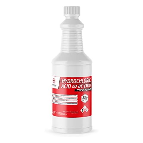 Hydrochloric Acid 31% - Technical Grade (20 BE) - 1 Quart - 32 FL Oz - Strong Acid for Demanding Applications Cover