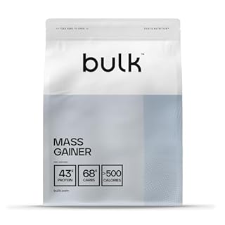 Bulk Complete Mass Gainer | Vanilla | 1kg | 45g di proteine e 5g di BCAA per porzione | Integratore calorico per aumentare la massa muscolare | Facile da miscelare | Gusti deliziosi