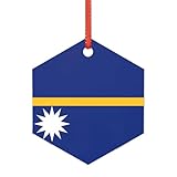 Flagge von Nauru, Acryl, Weihnachtsdekoration, Winterurlaub, Innendekoration, Dekoration für den Baum, ideal für Brautpaare
