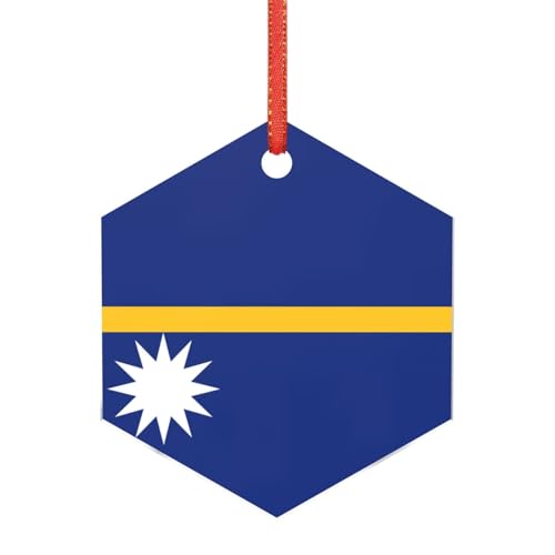 Flagge von Nauru, Acryl, Weihnachtsdekoration, Winterurlaub, Innendekoration, Dekoration für den Baum, ideal für Brautpaare