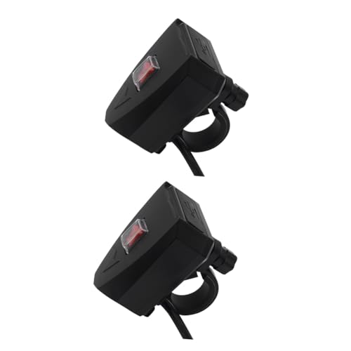ERINGOGO 2pcs Motorcycle Mobile Phone Charger Waterproof Dual Usb Car Charger 12v-80v Handlebar Mount Safe Durable Power Adapter
