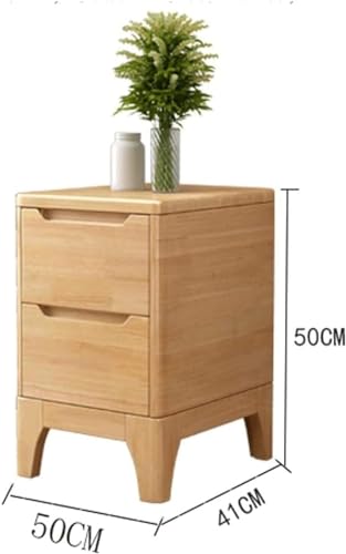 Table de chevet ensemble de 2 en bois solide JATIBOSH tiroirs 50 cm - 4