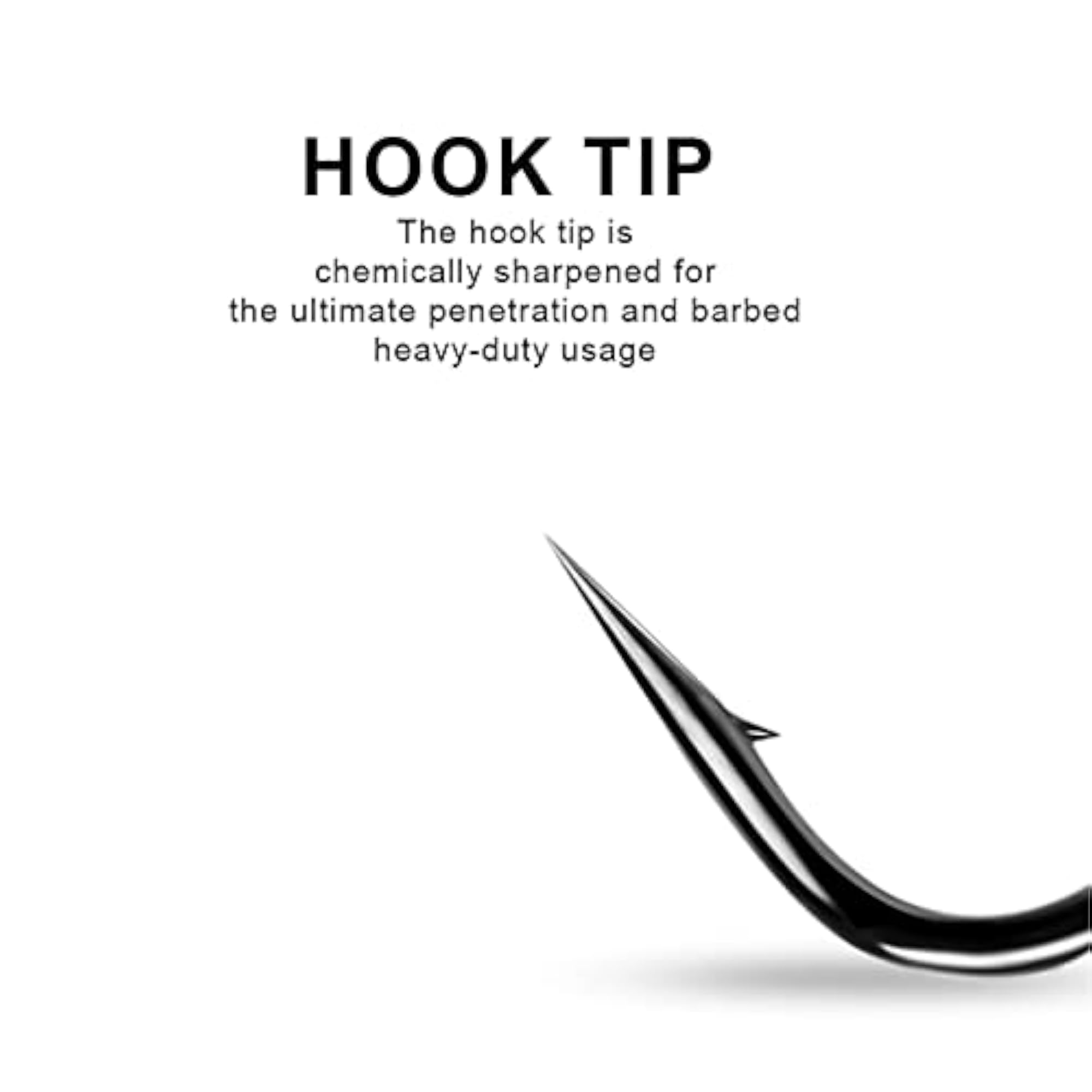Fishing Hook Kit, 50PCS Long Shank Hooks