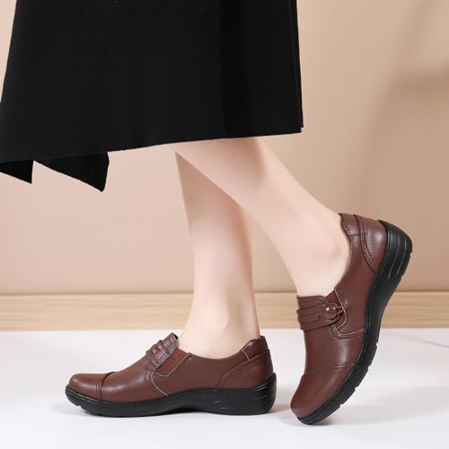 Image of QAE Loafers for Women Orthopedic Loafers for Women Comfortable Women's Flat Slip-Ons Shoes for Dress Work Business Casual