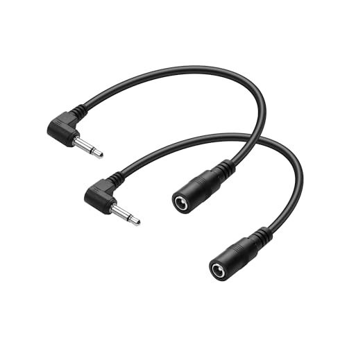 PNGKNYOCN Lot de 2 convertisseurs d'alimentation CC 5,5 x 2,1 mm vers 3,5 mm pour équipement de vidéosurveillance, lumières LED, lecteurs audio vidéo – 20 cm