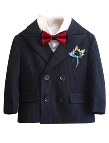 Blazer garçon à rayures et double boutonnage pour banquet et mariage