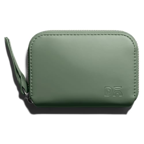Image of DailyObjects Sap Green Zipper Slim Card & Coin Wallet | Made with Vegan Leather Material | Carefully Handcrafted | Coin Pocket
