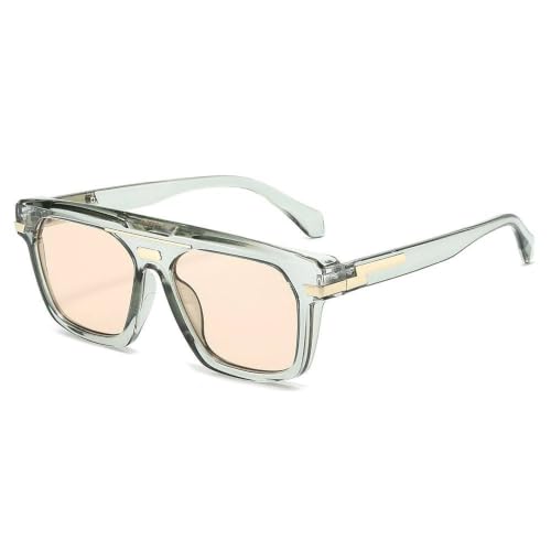 Lunettes de soleil UV400 vintage style décontracté bicolore vert rose