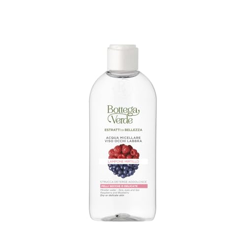 Bottega Verde - Estratti di Bellezza, Acqua Micellare Viso, Occhi, Labbra, 200 ml, Strucca e Deterge in Profondità, Rimuove Trucco Waterproof, Dermatologicamente Testato, Pelli Secche e Delicate