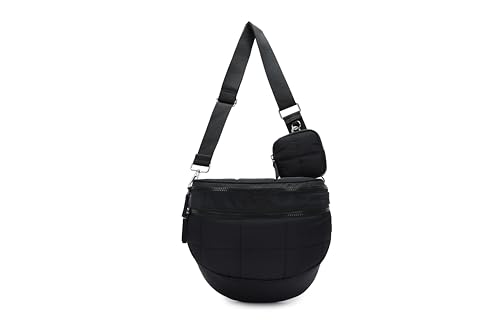 Image of Crossbody Bags for Women, Puffy Bum Bag with Multiple Pockets, Nylon Crossbody Purse for Daily Travel
