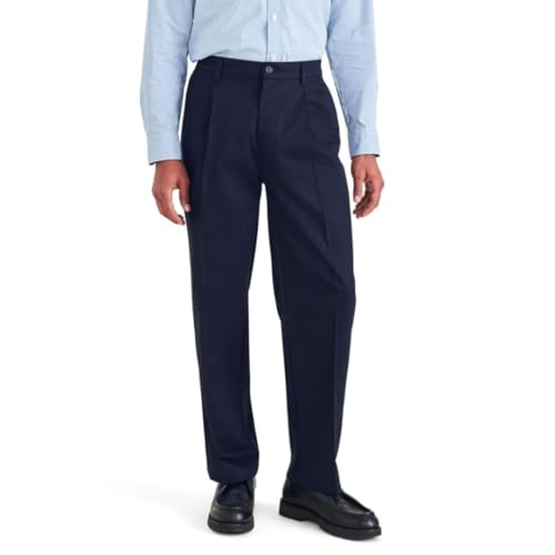 DOCKERS® Men's Signature Khaki Relaxed Fit Iron Free with Stain Defender® Pants - Pleated, Navy Blazer, 38W x 34L - image 1