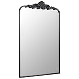 Ruomeng Traditional Wall Mirror, Black Bathroom Mirror Baroque Inspired Wall Décor, Accent Mirror for Vanity Entryway and Living Room, 19” x 30.5”