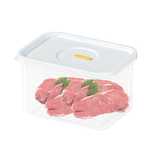 Contenedor de almacenamiento para carne – de almacenamiento de queso para refrigerador, contenedor hermético para carne de tocino, recipientes de almacenamiento transparentes para frutas