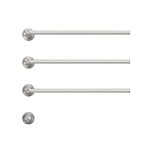 Toallero calefactable de Pared para baño, 4 Barras, con Interruptor, Brillante, 3 Barras