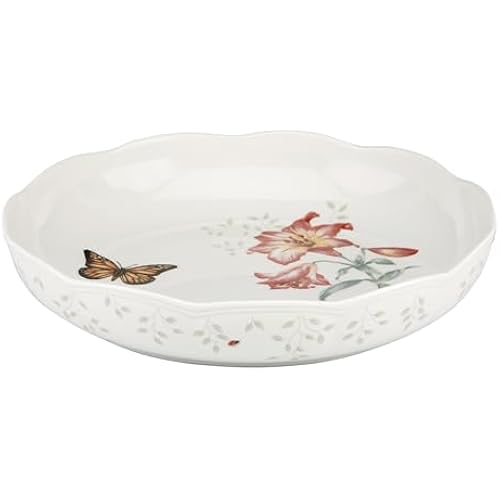Lenox Butterfly Meadow Low Serve Bowl, White -