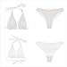 LEOMOSTE Women Sexy Sequin Bikini Set Glitter Bathing Suit Sexy Push Up Swimsuit Beachwear White