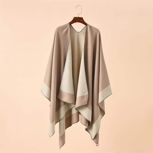 Oversized Sweater Shawls Elegant Layering Poncho Stylish Lattices Cardigan Shawls For Parties And Casual Outfits Fall Winter4