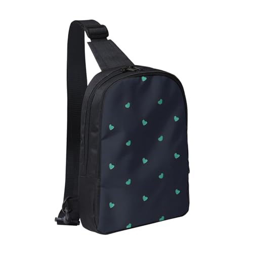 Lovely Blue Background Adjustable Strap Large Capacity Double Layer Crossbody Chest Bag 7.7x2.4x11.8in For Camping Travel Daily Leisure Activities