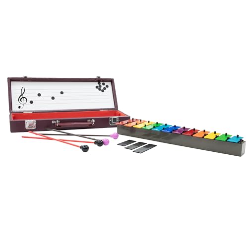 Basic Beat BB12B 12-Note Glockenspiel with Hard Case, Magnetic Staff Board, 12 Magnets, Extra F# and...